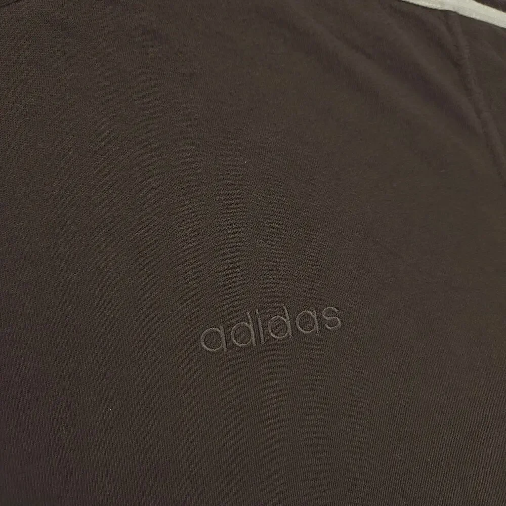 Adidas Crew Neck Short Sleeve Graphic T Shirt Mens Size Large L Black Gray